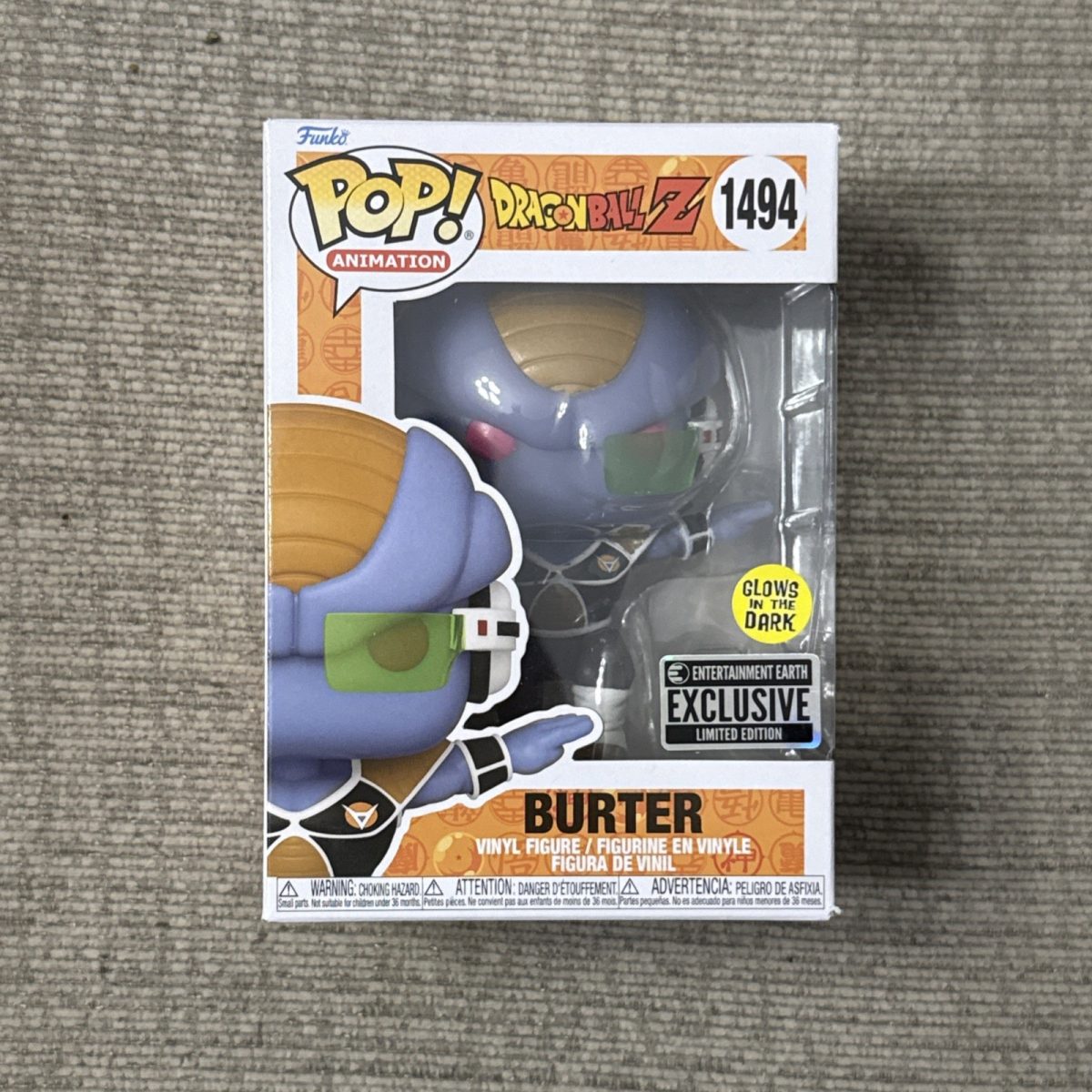 Funko Pop! Dragon Ball - Burter #1494 (Glow) - Entertainment Earth (Exclusive)