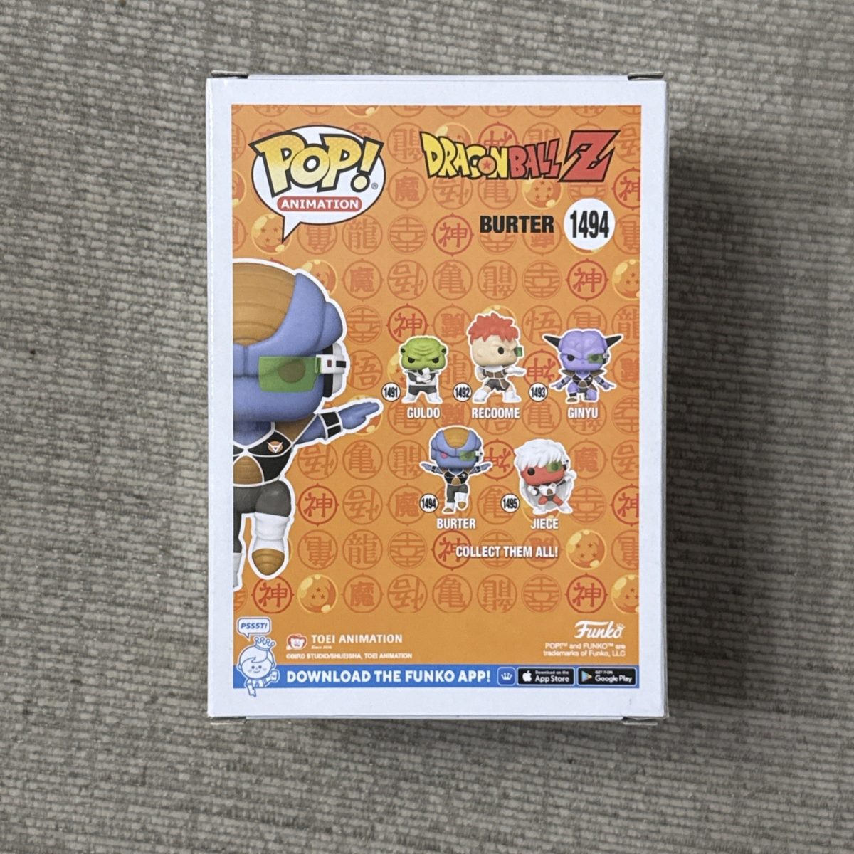 Funko Pop! Dragon Ball - Burter #1494 (Glow) - Entertainment Earth (Exclusive)