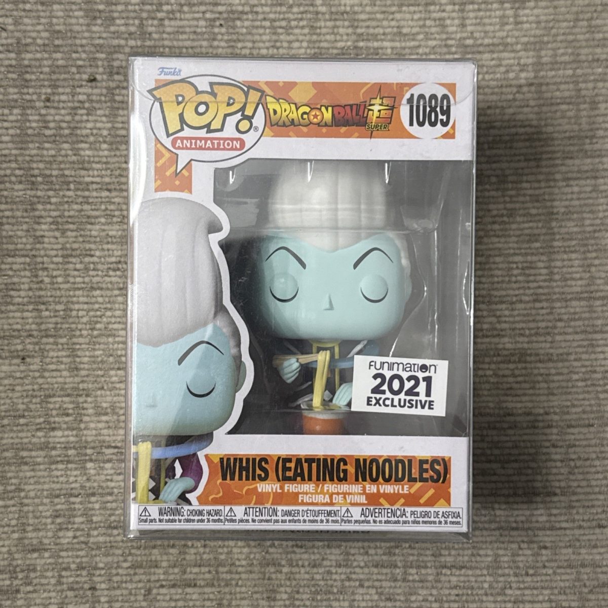Funko Pop 1089 Whis Eating Noodles FUNimation Exclusive Dragon Ball Super W Case
