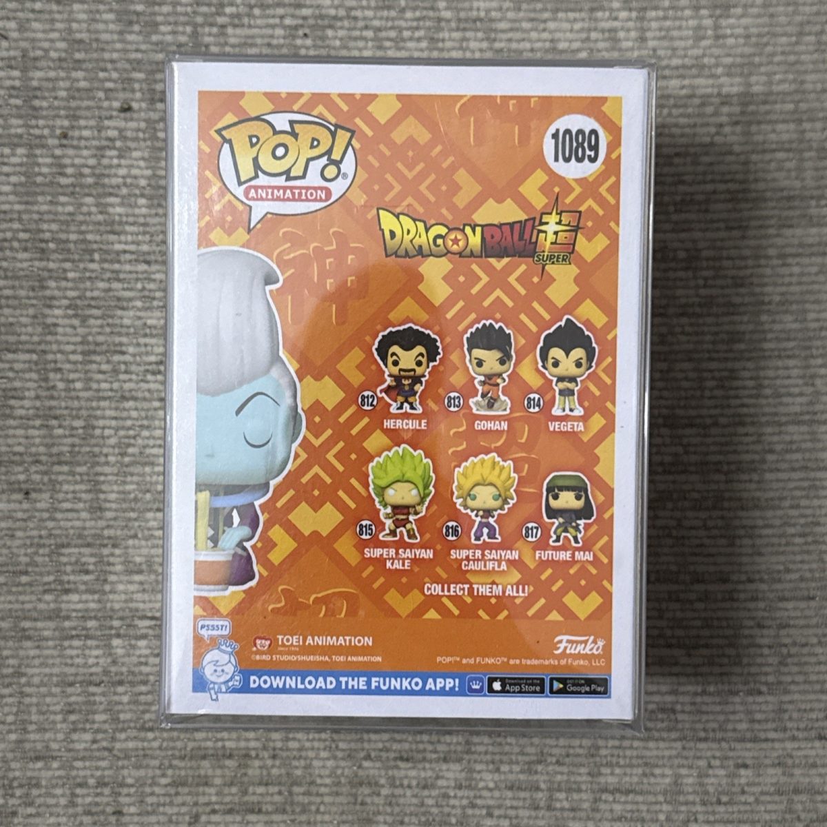 Funko Pop 1089 Whis Eating Noodles FUNimation Exclusive Dragon Ball Super W Case