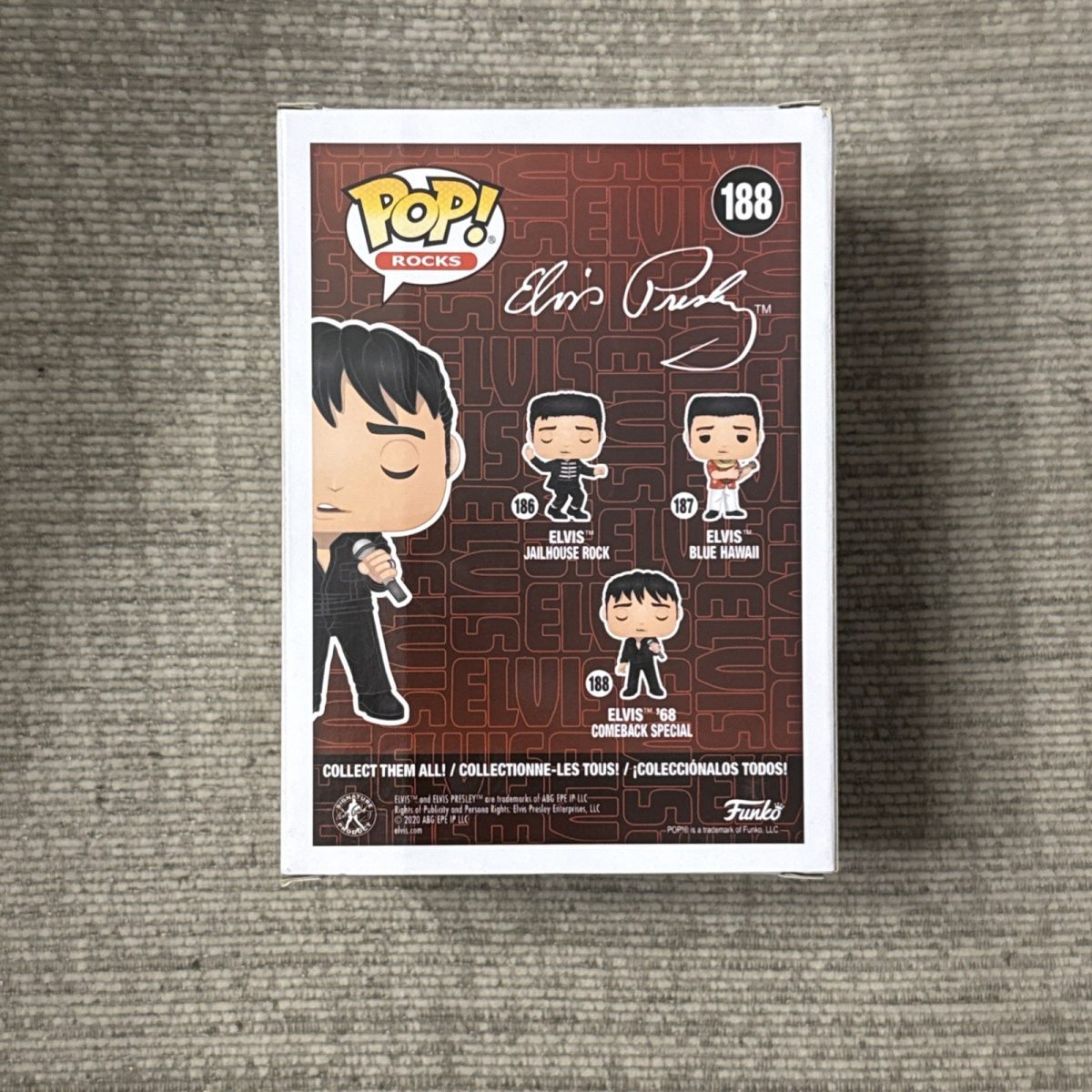 Funko Pop! Rocks Elvis Presley ‘68 Comeback Special #188 EE Excl Diamond Coll