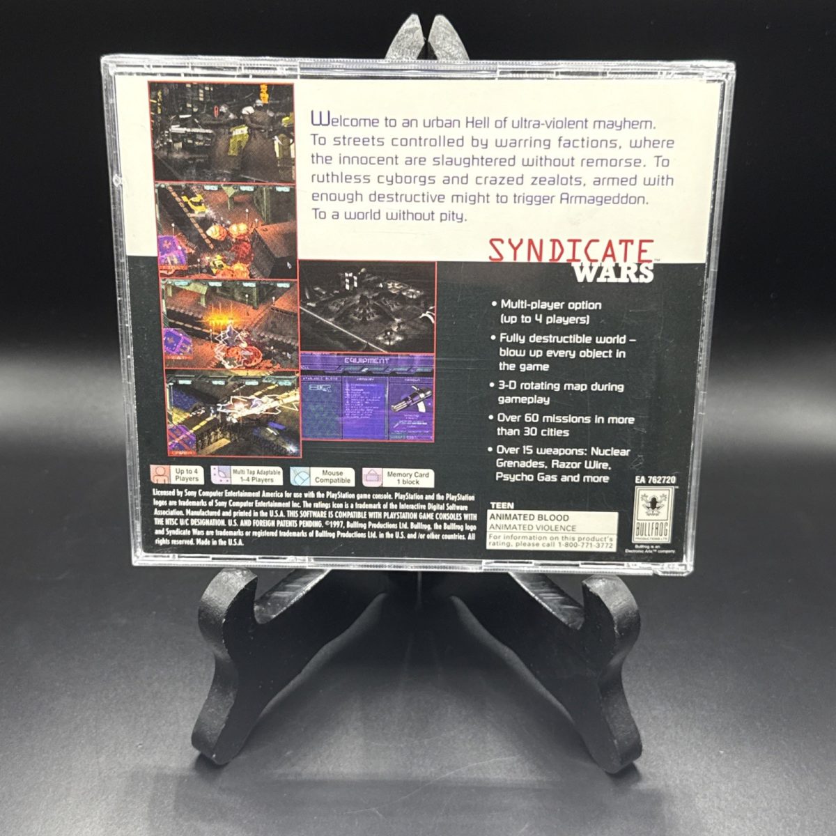 Syndicate Wars, Complete w/ Manual, Black Label (Sony PlayStation 1, PS1, 1997)