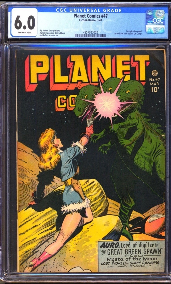 PLANET COMICS #47 - CGC 6.0 - OWP - FN - LILY RENEE - DECAPITATION FICTION HOUSE