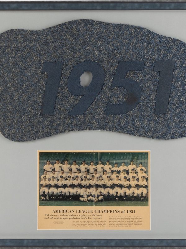1951 New York Yankees Championship Year Yankee Stadium Carpet Framed Steiner COA