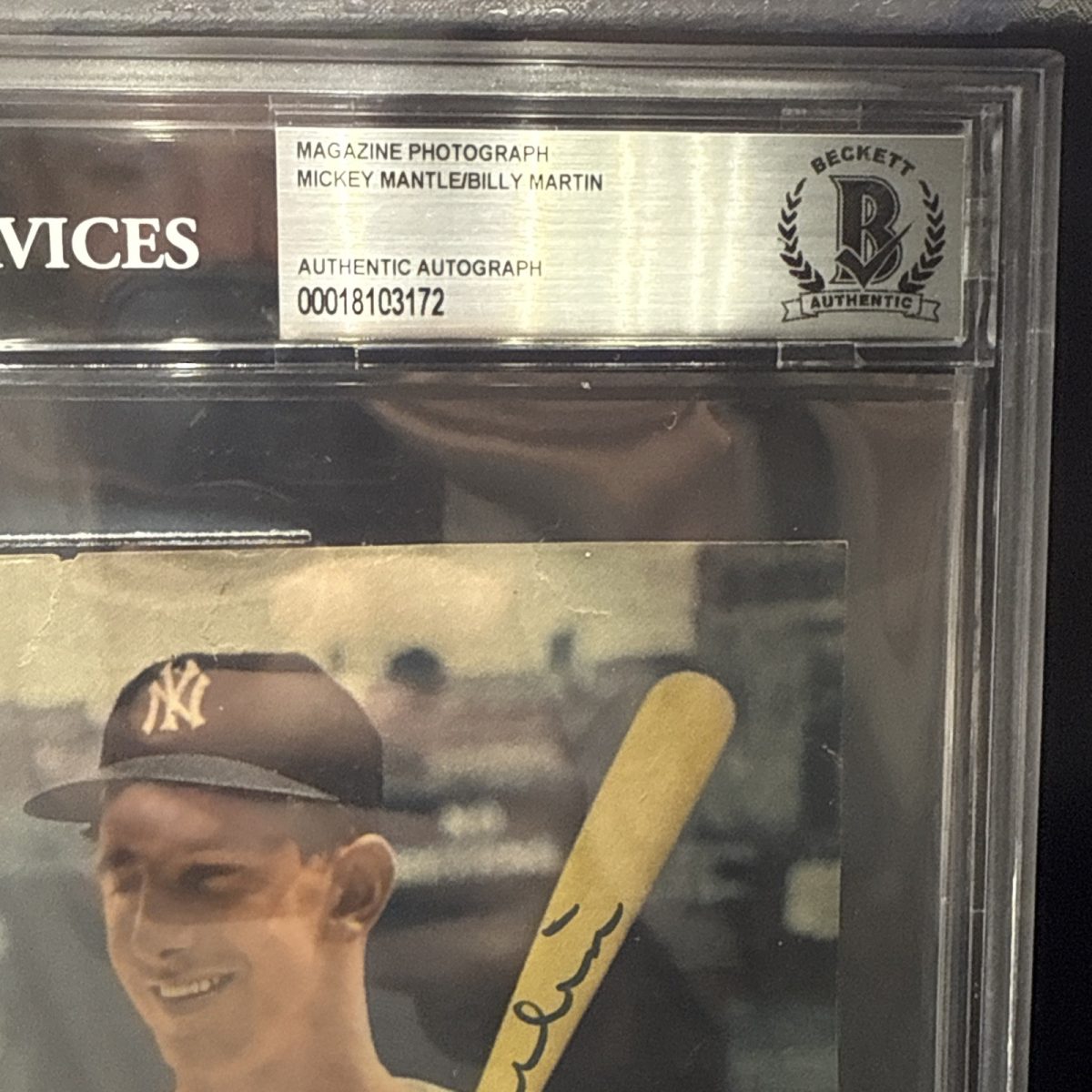 Mickey Mantle Billy Martin Signed Vintage Photo New York Yankees Beckett BGS