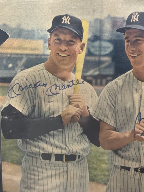 Mickey Mantle Billy Martin Signed Vintage Photo New York Yankees Beckett BGS