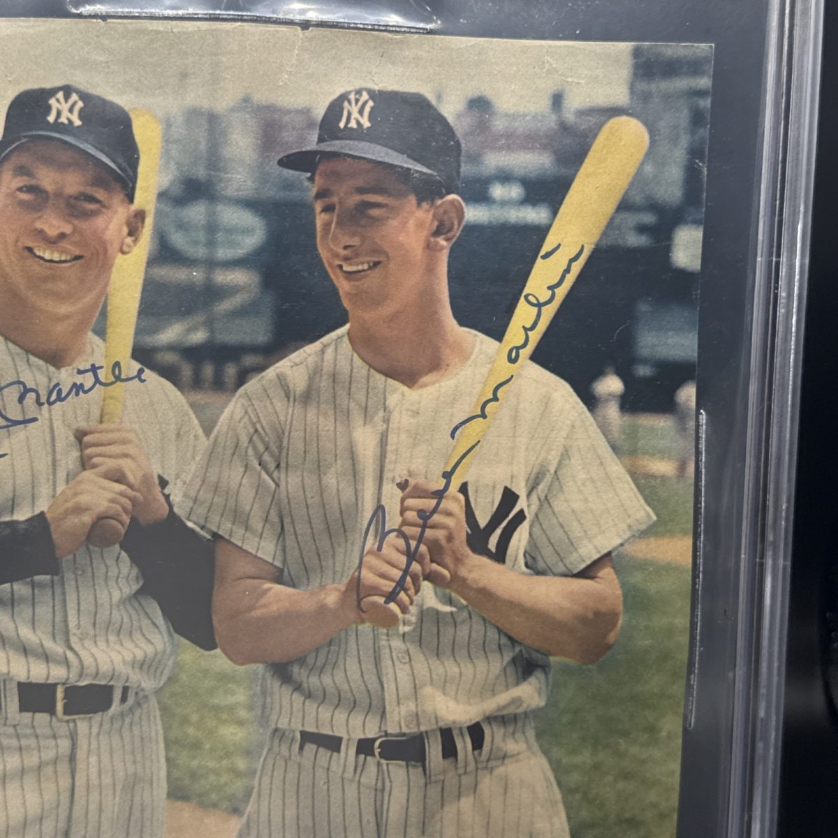Mickey Mantle Billy Martin Signed Vintage Photo New York Yankees Beckett BGS