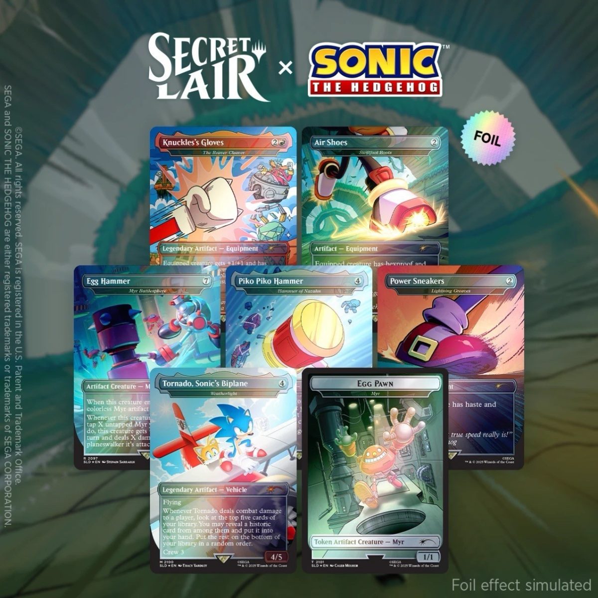 MTG Secret Lair x Sonic The Hedgehog Turbo Gear Rainbow Foil Sealed