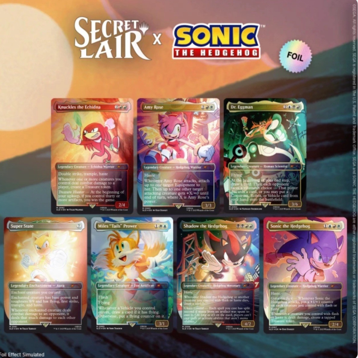 Magic The Gathering MTG SECRET LAIR X SONIC: FRIENDS & FOES FOIL EDITION