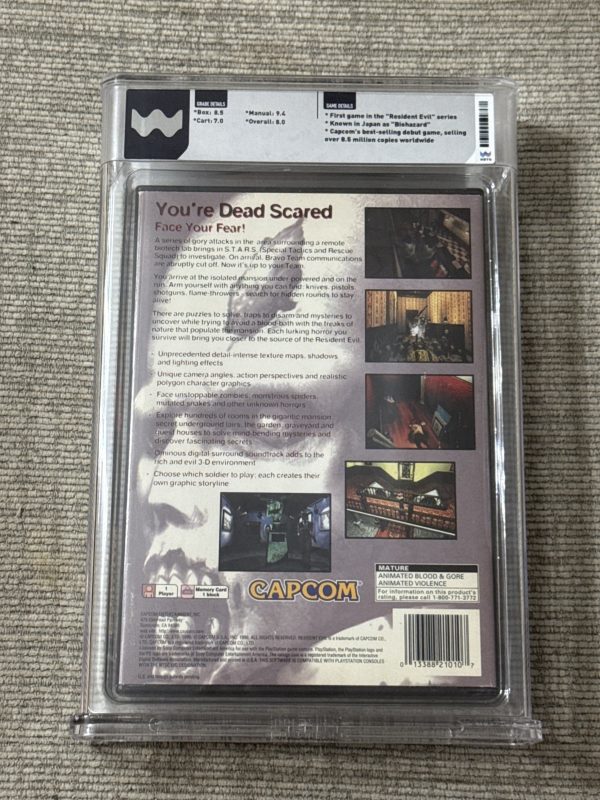 Resident Evil PS1 Sony PlayStation Long Box CIB WATA 8.0 (USA early 1st Print)