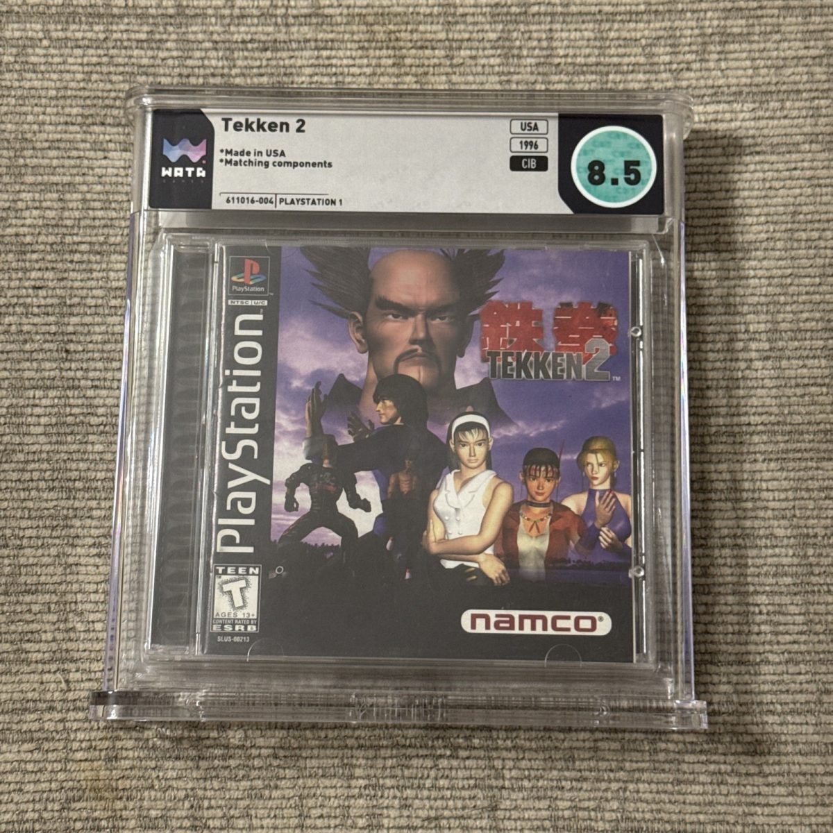 Tekken 2 (Sony PlayStation 1, 1996) Black Label CIB Complete WATA 8.5