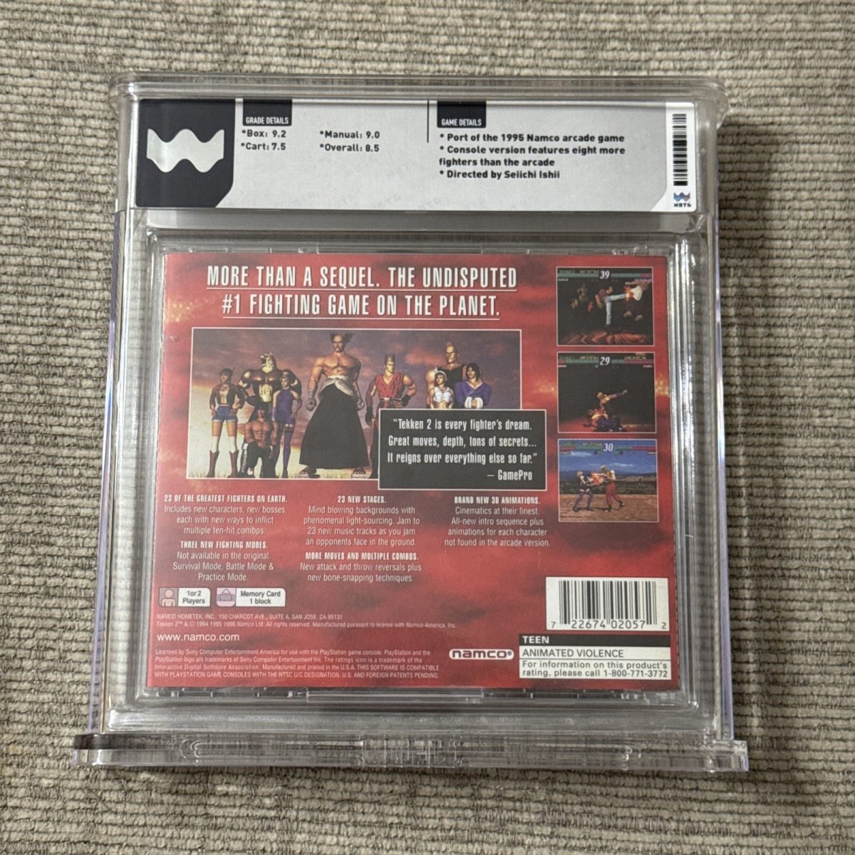 Tekken 2 (Sony PlayStation 1, 1996) Black Label CIB Complete WATA 8.5