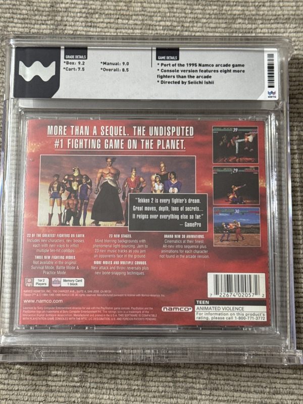 Tekken 2 (Sony PlayStation 1, 1996) Black Label CIB Complete WATA 8.5