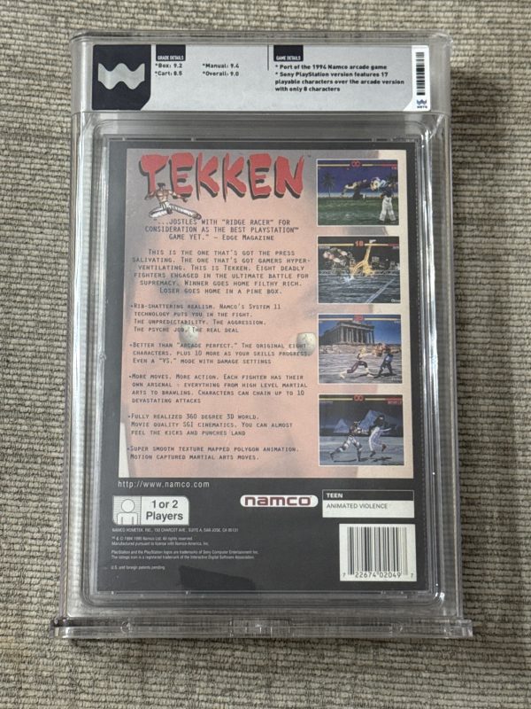 Tekken 1 Sony PlayStation 1 PS1 1995 Long Box CIB Complete WATA 9.0 MINT