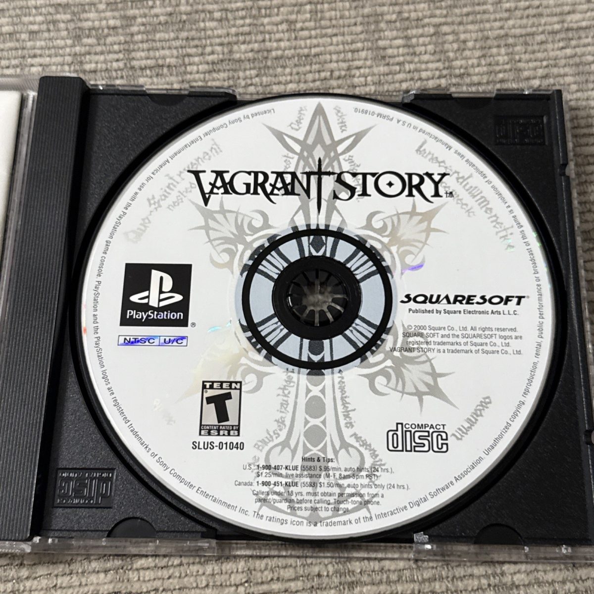 Vagrant Story PlayStation 1 Black Label PS1 RPG Game JRPG VG No Collectors CD