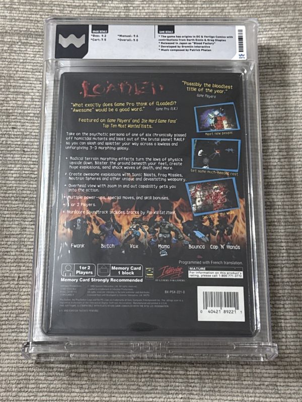 Loaded (Sony PlayStation 1, 1996) - Complete CIB Longbox WATA 9.0 MINT