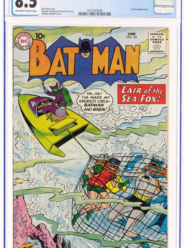 Batman #132 (DC 1960) CGC VF+ 8.5 Off-White to White Pages Sheldon Moldoff Cover