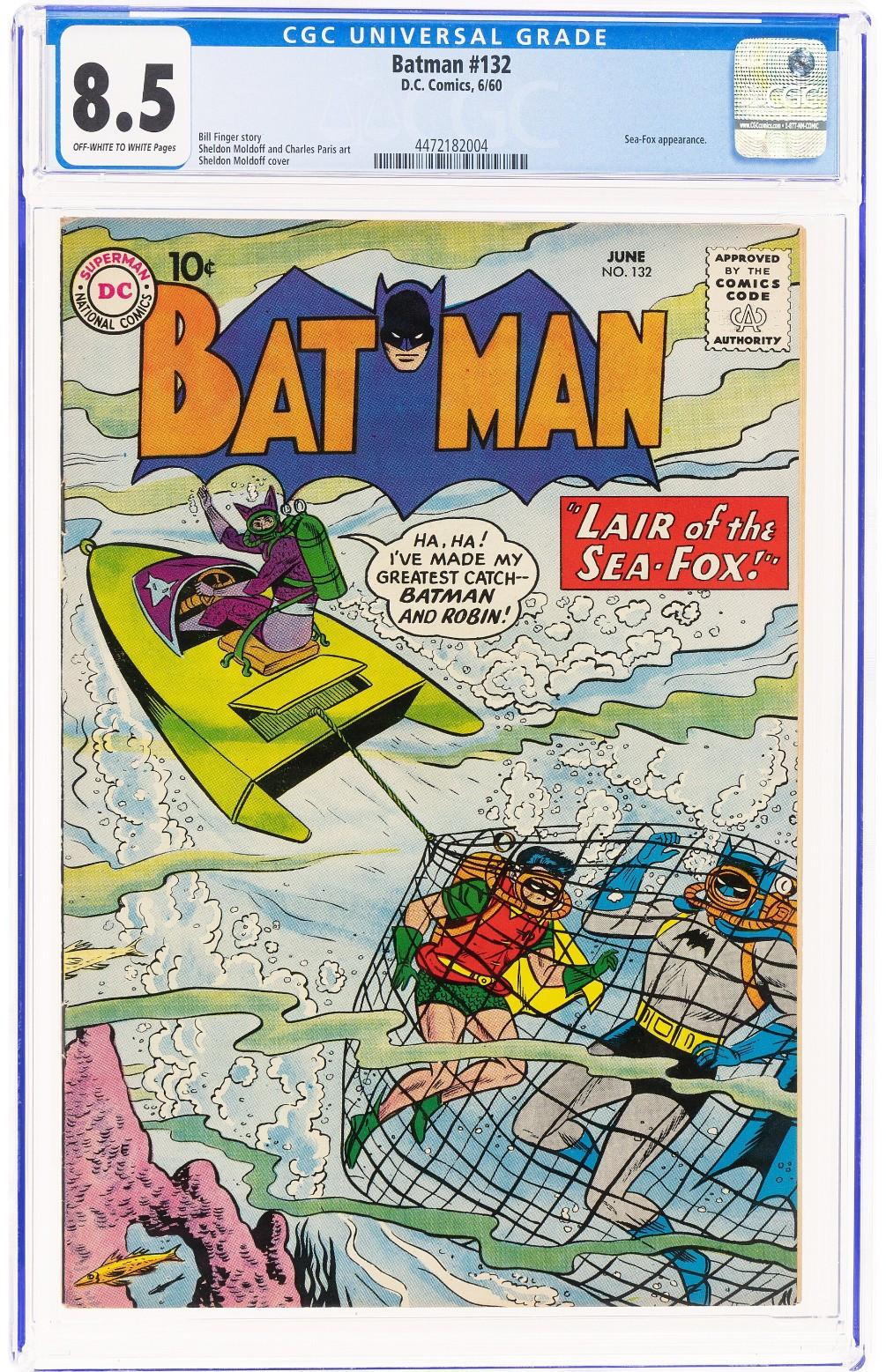 Batman #132 (DC 1960) CGC VF+ 8.5 Off-White to White Pages Sheldon Moldoff Cover