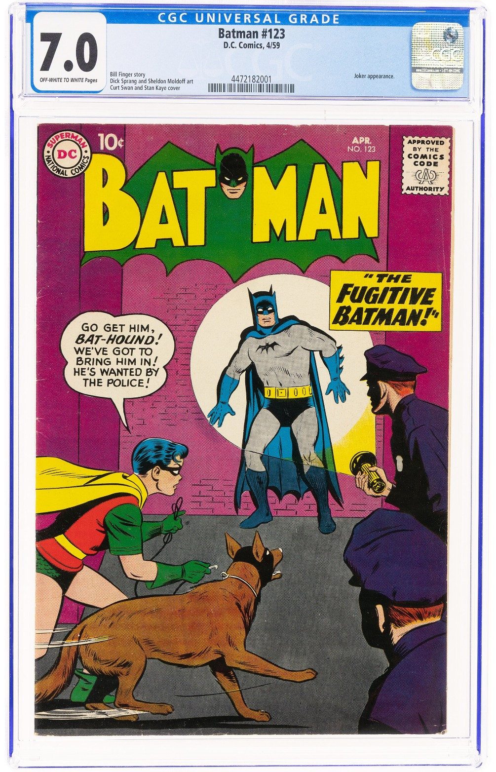 Batman #123 (DC Comics 1959) CGC 7.0 Joker Appearance Silver-Age