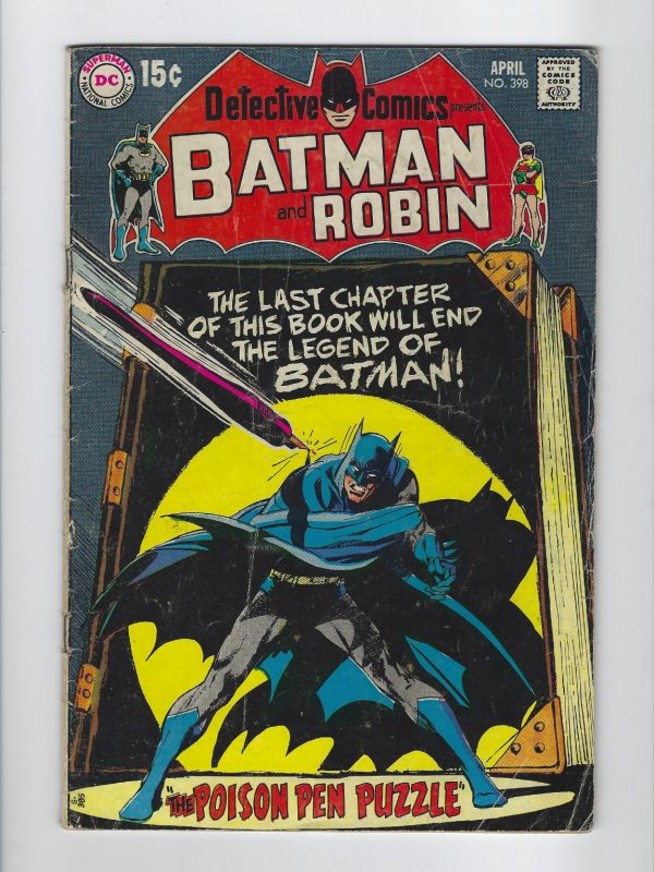 DETECTIVE COMICS #398 1970 DC Batman Neal Adams Cover Art