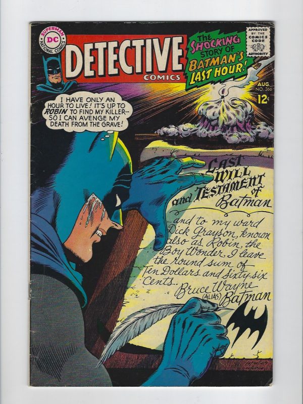 Detective Comics #366 1st App Doc Hastings 1967 DC Comics Vintage
