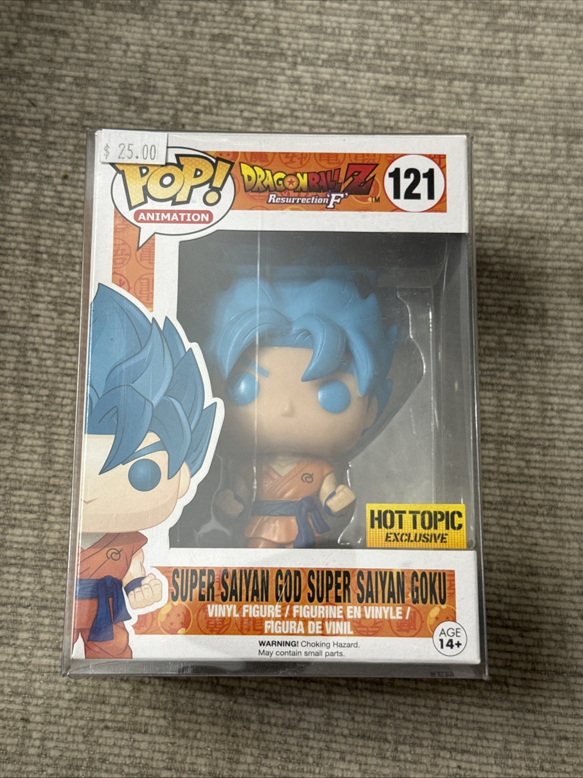 Funko Pop! Dragon Ball Z Super Saiyan God Super Saiyan Goku Blue #121 With Case
