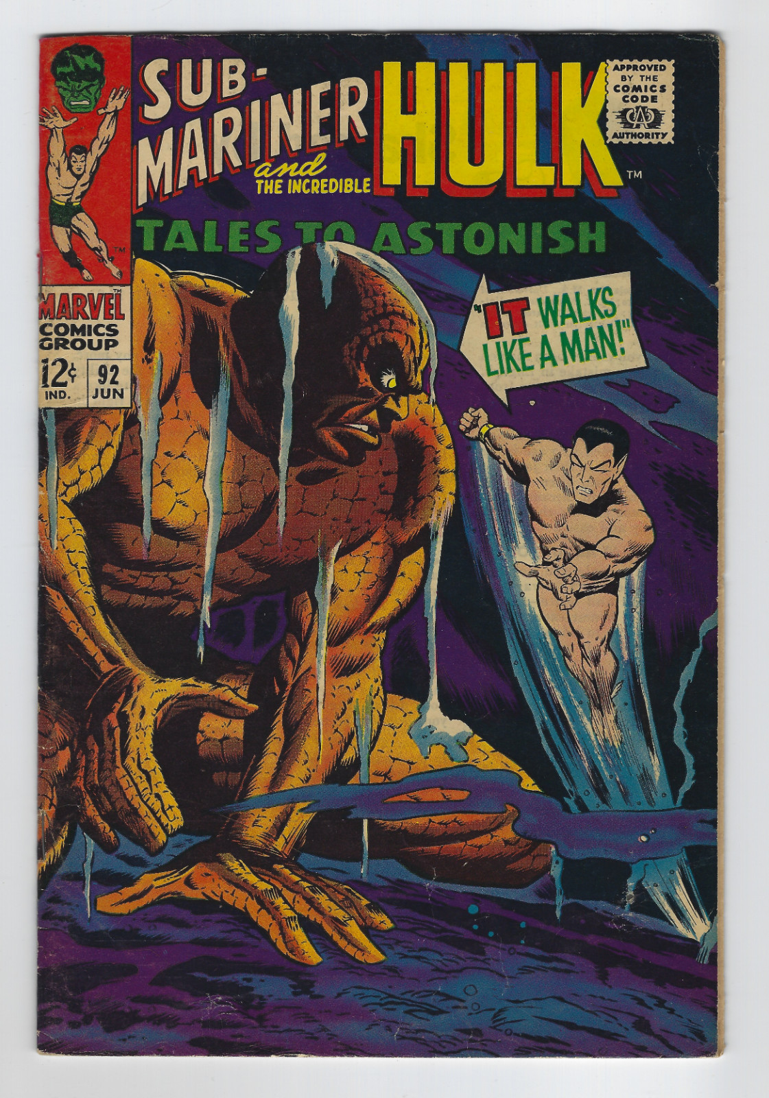 Tales to Astonish #92 1967 FN+ Incredible Hulk! Sub Mariner