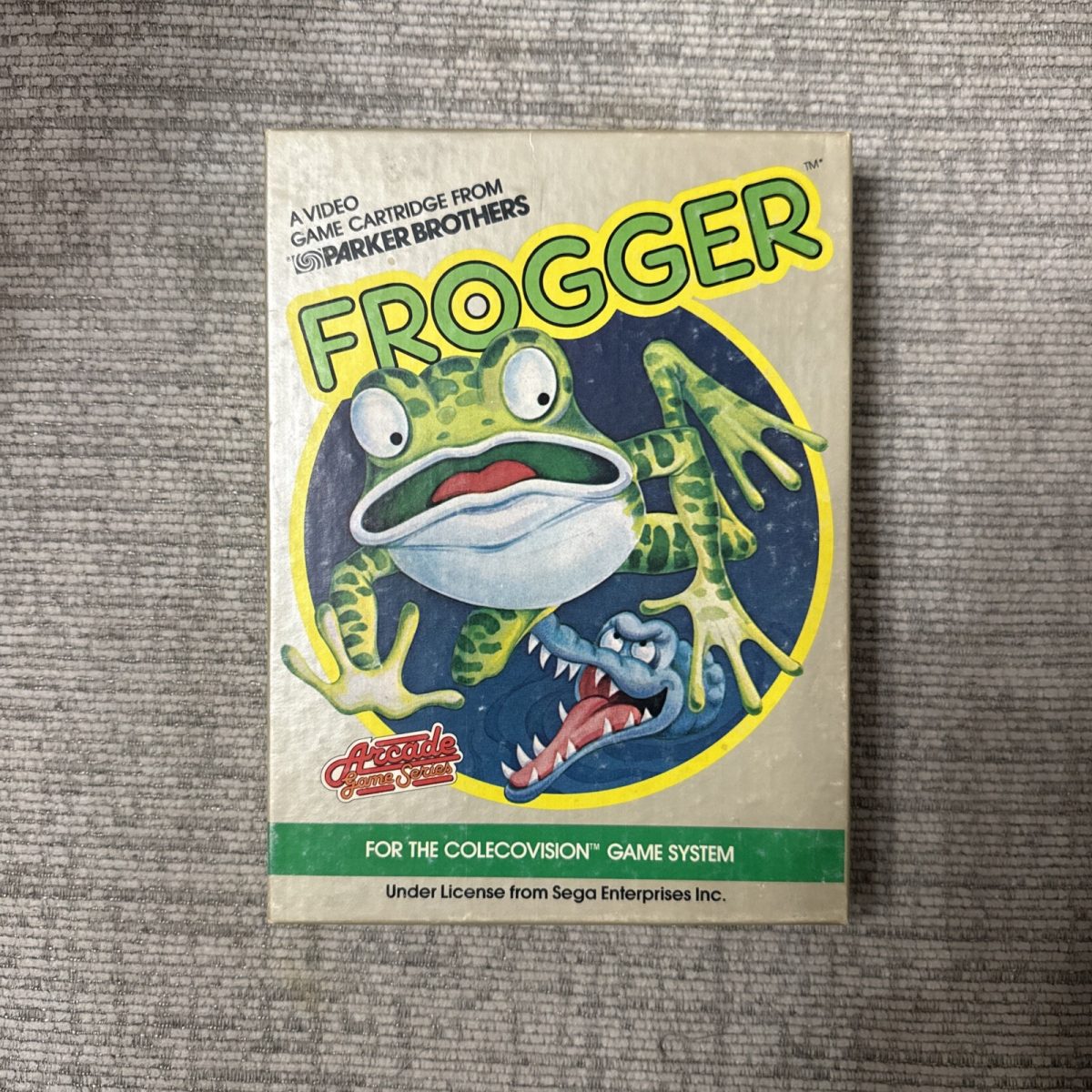 Frogger - Vintage Colecovision 1982 Video Game With Protective Case - Excellent