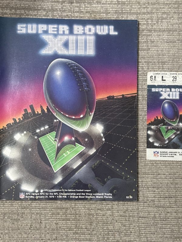 1979 Super Bowl XIII Official Game Program And Game Ticket At Miami, Florida
