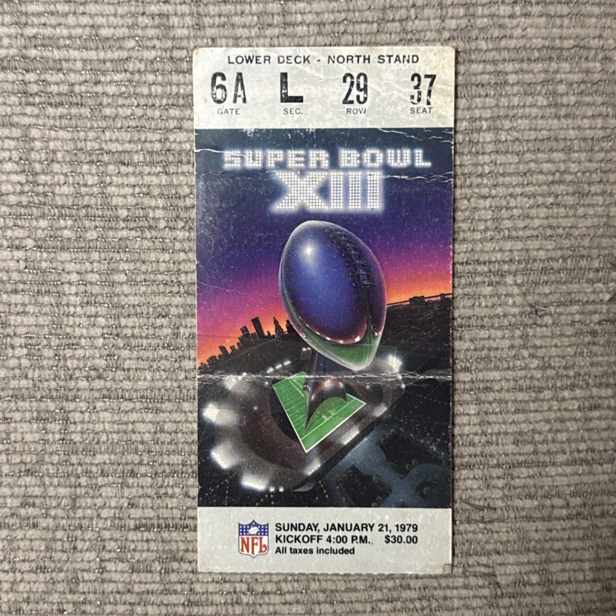 1979 Super Bowl XIII Official Game Program And Game Ticket At Miami, Florida