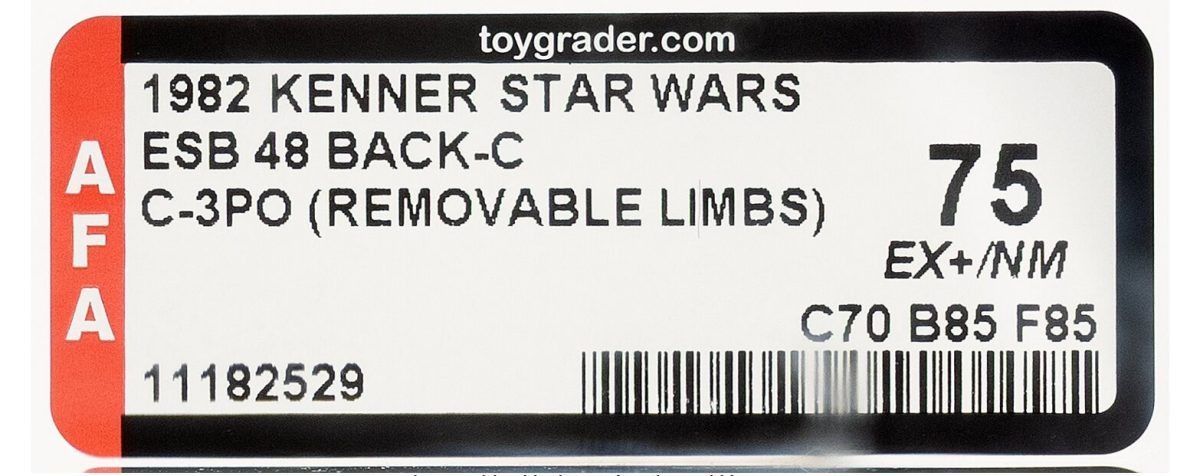 Vintage Star Wars - Kenner 1982 ESB - C-3P0 Removable Limbs - 48 Back-C - AFA 75