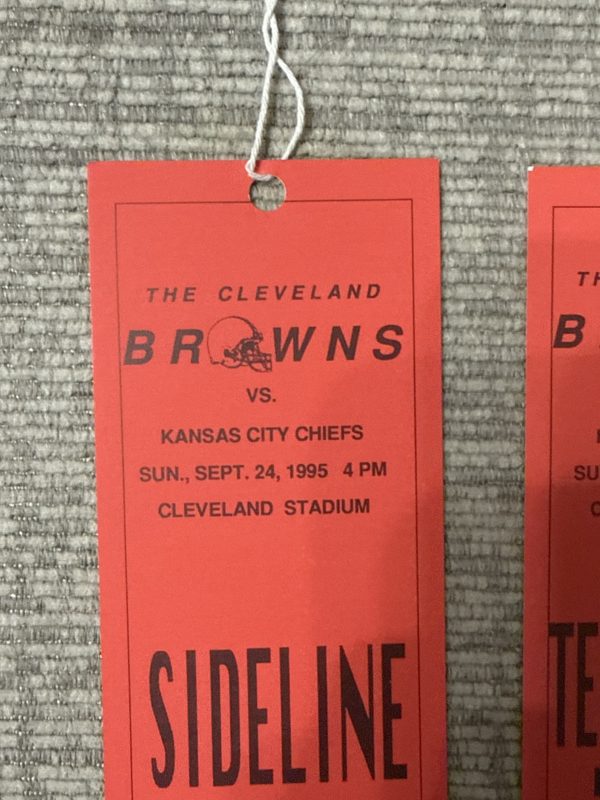 1995 Cleveland Browns Vs Kansas City Chiefs Photo Sideline TV Passes / Tickets
