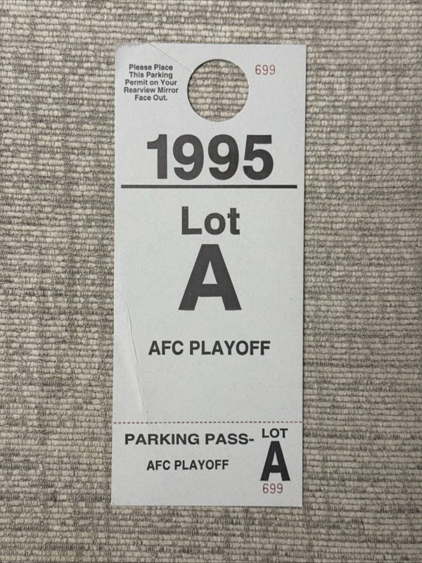 1995 Clevelsnd Browns Municipal Stadium AFC Playoff Lot A Parking Pass