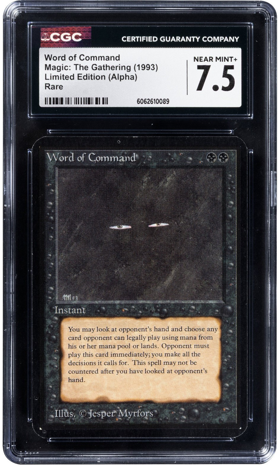MTG Word of Command Alpha RARE Magic the Gathering CGC 7.5 NM+