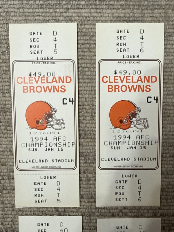 1994 Jan 15 Cleveland Browns Stadium AFC Championship Phantom Football Tickets