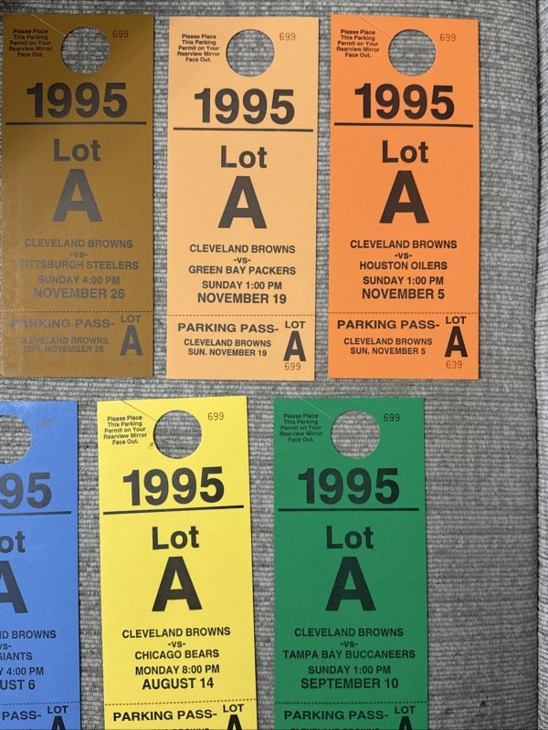 10x 1995 Cleveland Browns Lot A Parking Passes - Giants Bills Chiefs Bears Ect