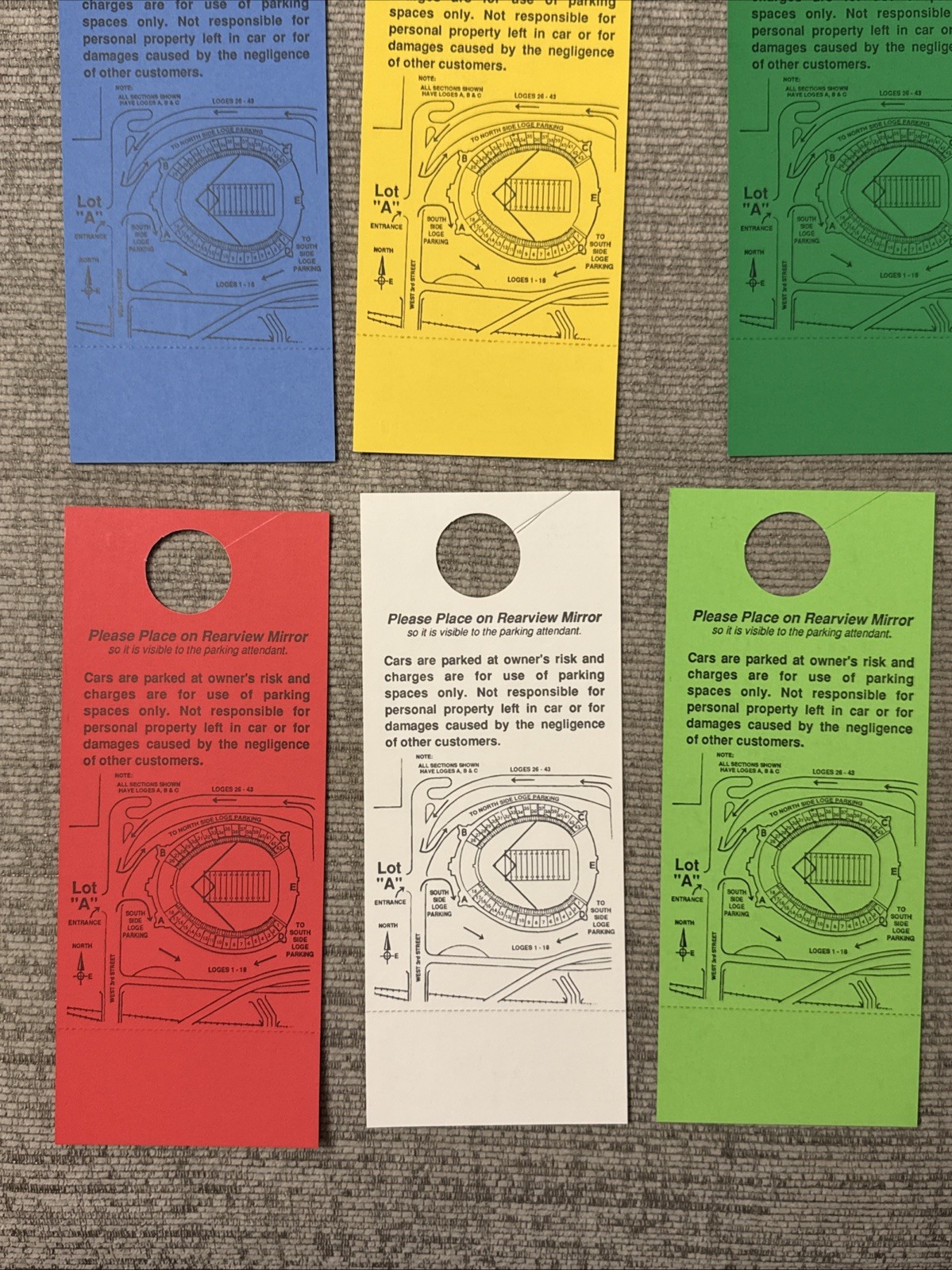 10x 1995 Cleveland Browns Lot A Parking Passes - Giants Bills Chiefs Bears Ect