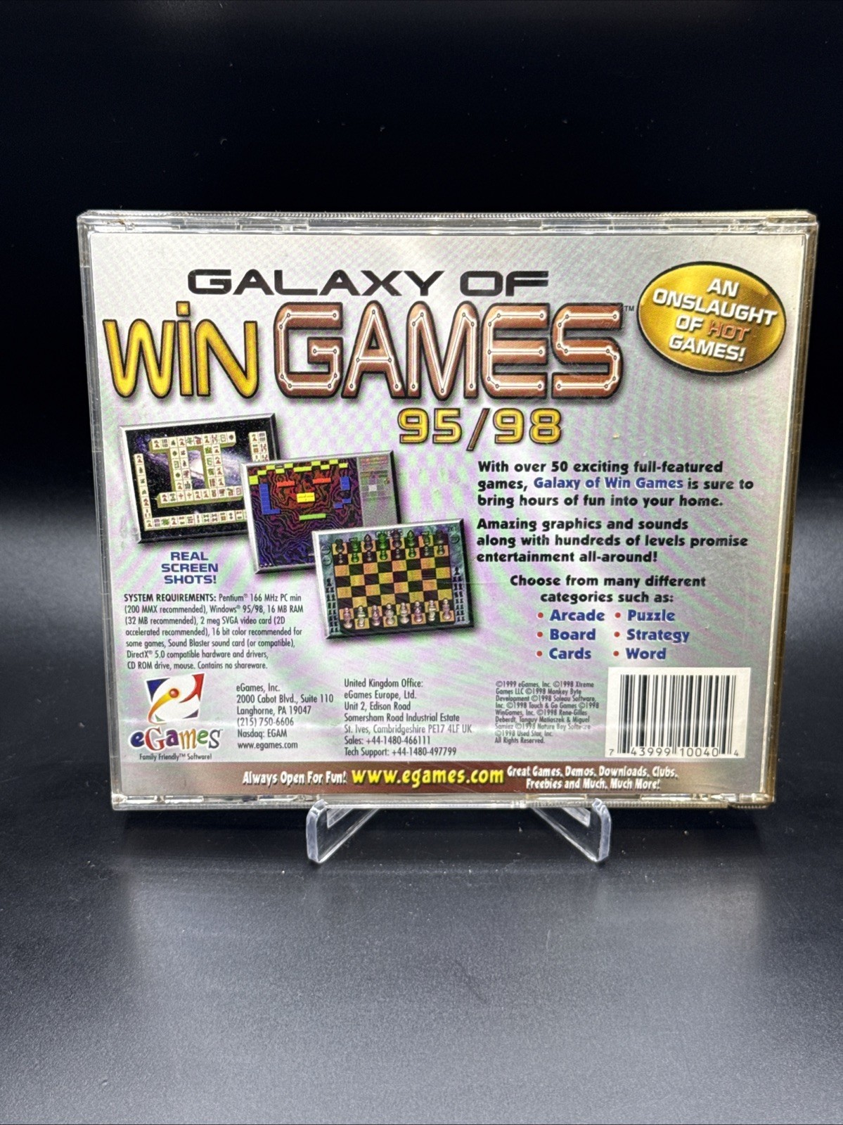 New Galaxy of Win Games 95/98 EGames (PC, 1998)