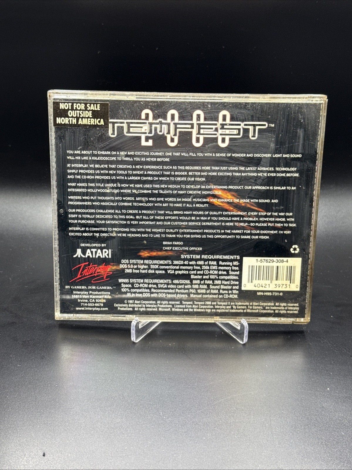 VINTAGE 1997 PC TEMPEST 2000 VIDEO GAME WINDOWS 95