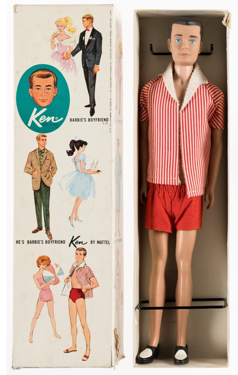 Vintage 1962 Mattel Ken Doll Barbie's Boyfriend Brunette #750 With Box