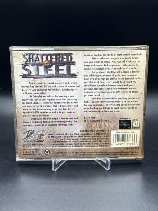 Shattered Steel (PC, 1996) - Case with Art & Disc VINTAGE PC GAME G-VG Condition