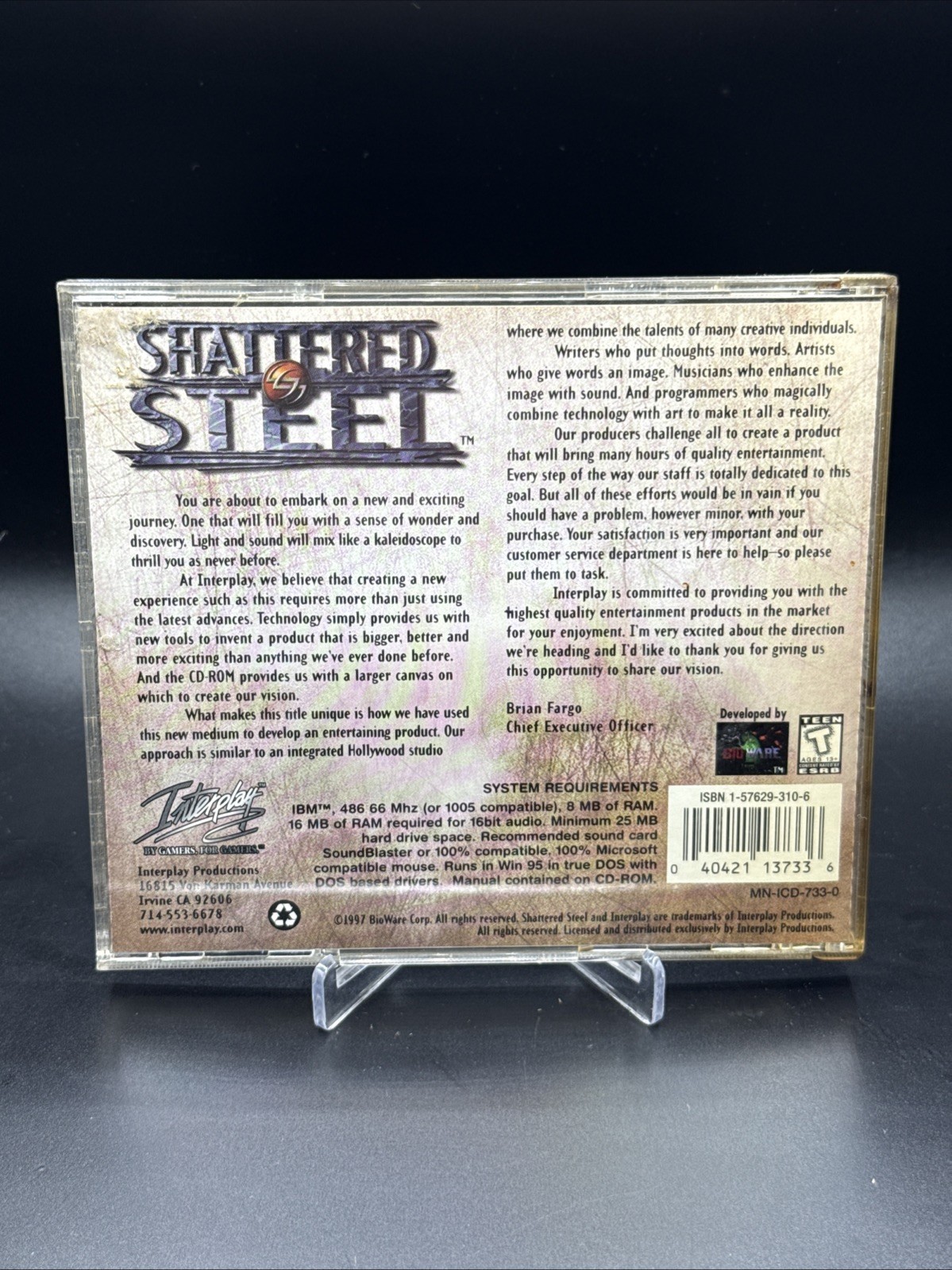 Shattered Steel (PC, 1996) - Case with Art & Disc VINTAGE PC GAME G-VG Condition