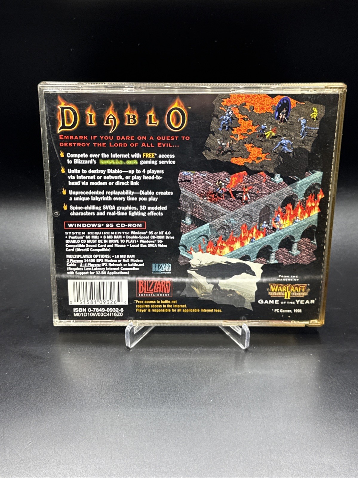 Vintage 1998 Diablo I (OG Original) PC/Mac Game CD-ROM Computer Blizzard Ent