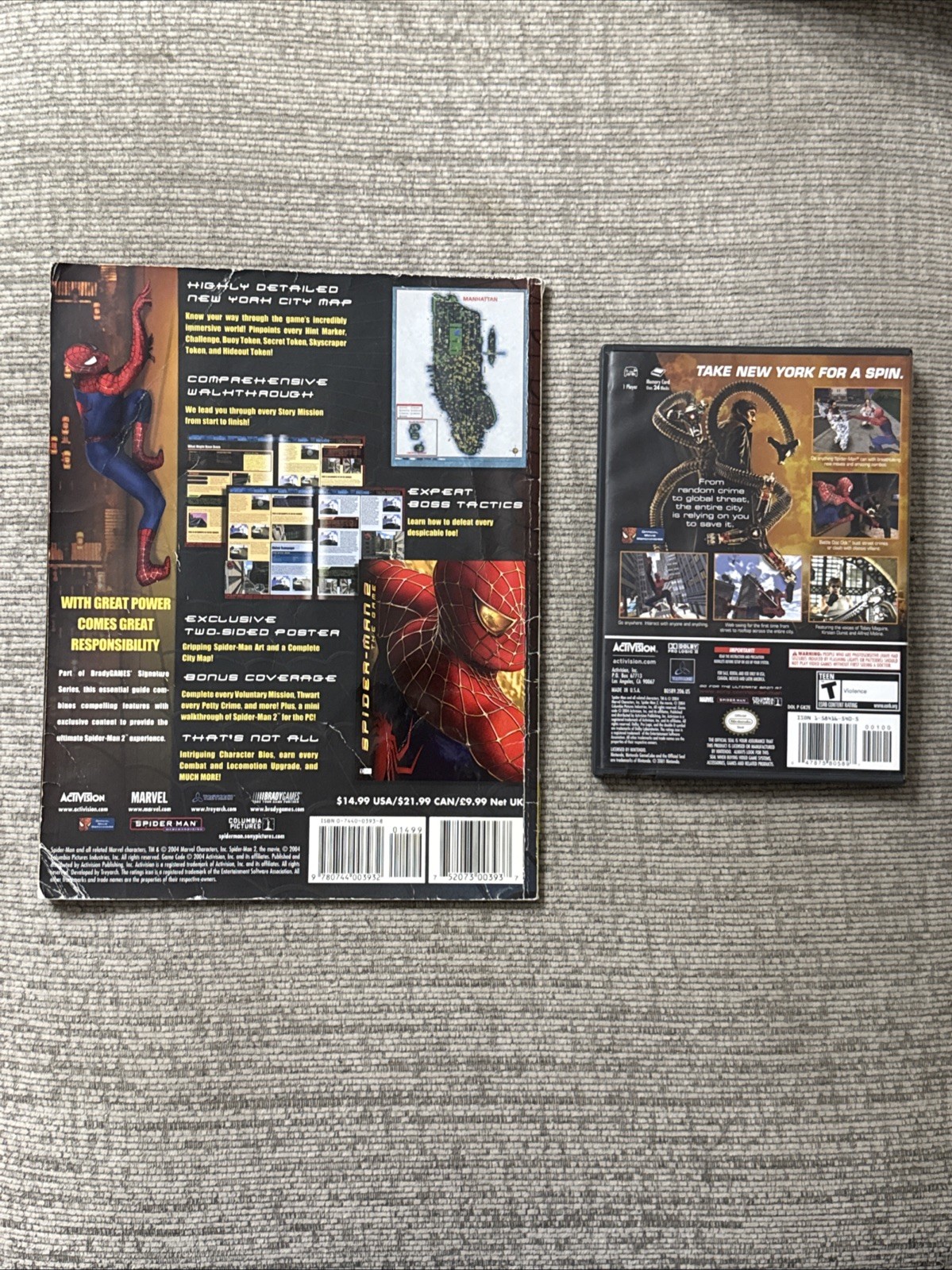 Spider-Man 2 (Nintendo GameCube, 2004) Tested CIB With Official Strategy Guide