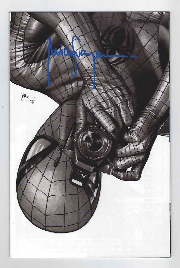 AMAZING SPIDERMAN 1 MICO SUAYAN B&W VIRGIN SECRET DROP C2E2 SIGNED W/ COA