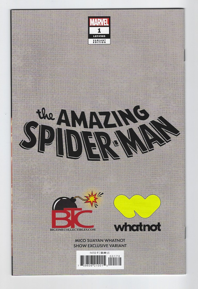 AMAZING SPIDERMAN 1 MICO SUAYAN B&W VIRGIN SECRET DROP C2E2 SIGNED W/ COA