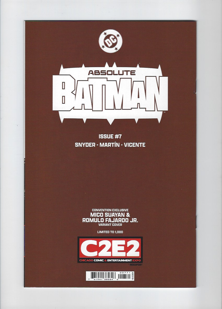 ABSOLUTE BATMAN #7 - MICO SUAYAN - VIRGIN C2E2 EXCLUSIVE LTD TO 1000 - IN HAND