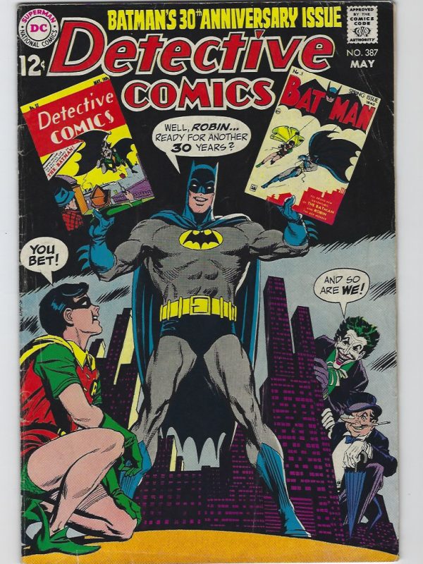 Detective Comics #387 (1969) Batman’s 30th Anniversary Issue Joker Penguin Cover