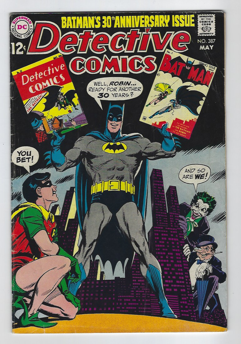 Detective Comics #387 (1969) Batman’s 30th Anniversary Issue Joker Penguin Cover