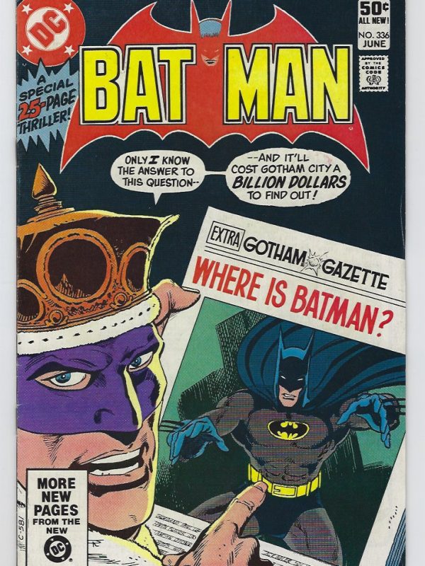 Batman 1981 #336 Fine/Very Fine